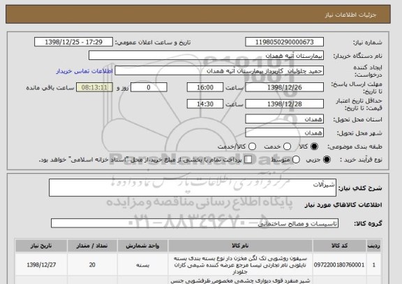 استعلام شیرآلات