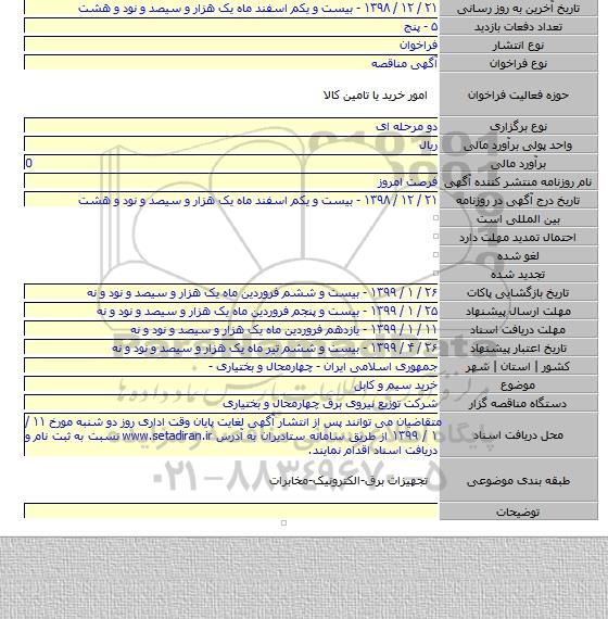 خرید سیم و کابل