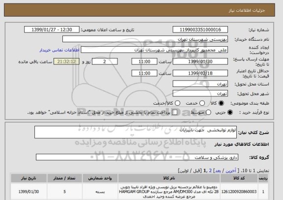 استعلام لوازم توانبخشی  جهت نابینایان