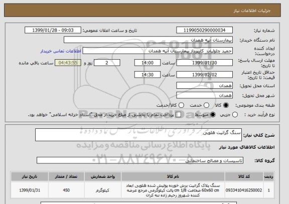 استعلام سنگ گرانیت هلویی