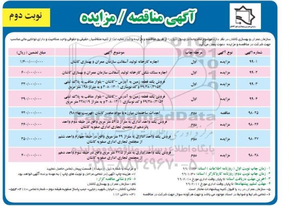 مناقصه ، مناقصه احداث ساختمان مبارزه با مواد مخدر  - نوبت دوم 