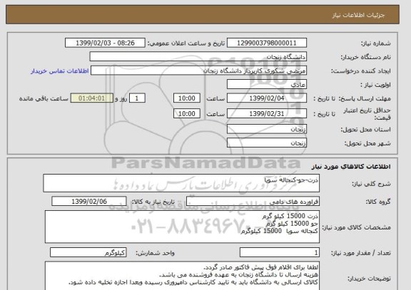 استعلام ذرت-جو-کنجاله سویا