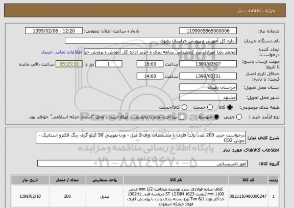 استعلام درخواست خرید 200 عدد پالت فلزی با مشخصات ورق 2 میل - وزن تقریبی 30 کیلو گرم- رنگ الکترو استاتیک - جوش CO2