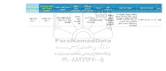 مناقصه ،مناقصه  انجام مطالعات ژئوفیزیک