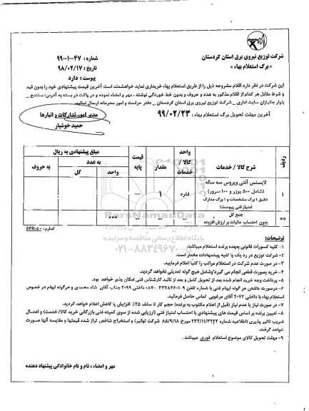 استعلام, استعلام لایسنس آنتی ویروس