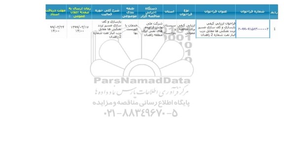 مناقصه بازسازی و کف سازی مسیر تردد نفتکش ها 