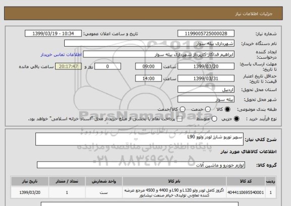 استعلام سوپر توربو شارژ لودر ولوو L90