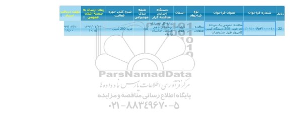 مناقصه خرید 200 دستگاه کیس کامپیوتر 