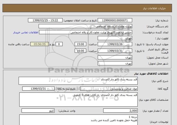 استعلام قند بسته بندی کاور دار 2عددی 