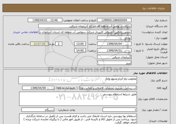 استعلام مقاومت راه انداز مدیوم ولتاژ