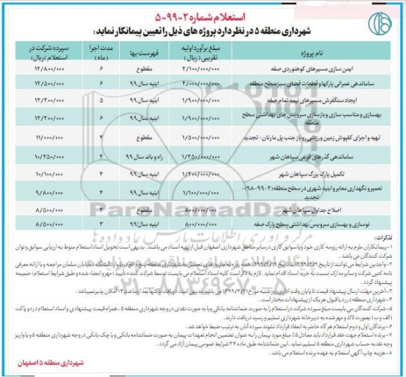 استعلام ، استعلام ایمن سازی مسیرهای کوهنوردی ....