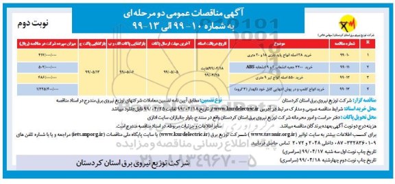 مناقصه, مناقصه خرید 28 اصله انواع پایه فلزی 18 و 20 متری ...نوبت دوم 