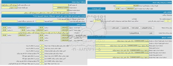 مزایده، مزایده فروش لوله های پلی اتیلن مازاد بر نیاز 