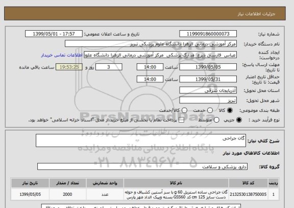 استعلام گان جراحی