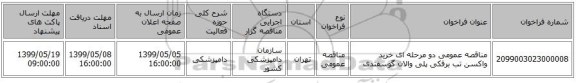 مناقصه عمومی دو مرحله ای خرید واکسن تب برفکی پلی والان گوسفندی 