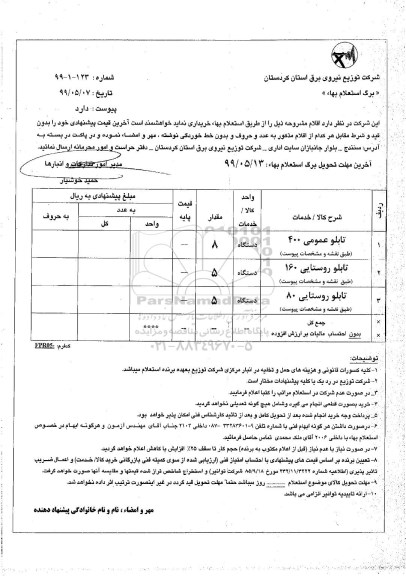 استعلام،استعلام تابلو عمومی 400  ...