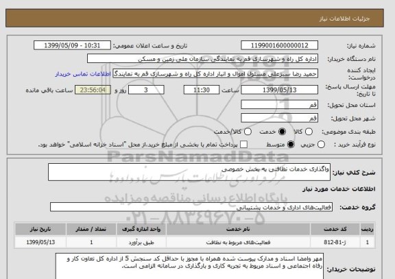 استعلام واگذاری خدمات نظافتی به بخش خصوصی