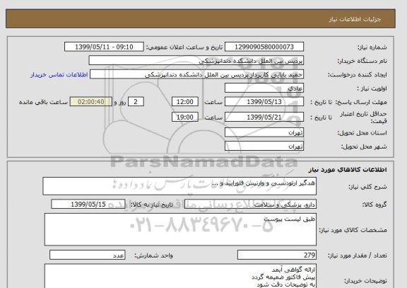 استعلام هدگیر ارتودنسی و وارنیش فلورایید و ...