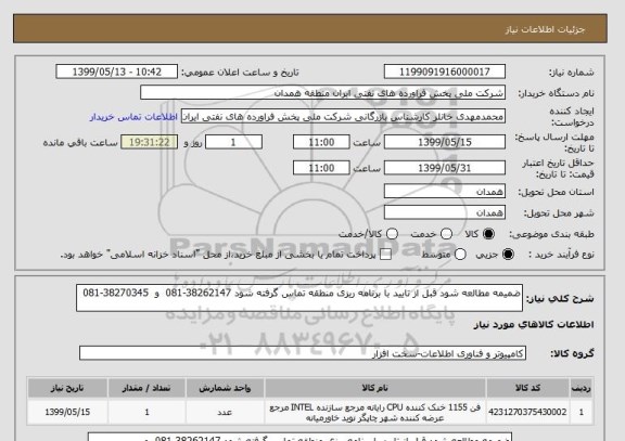 استعلام ضمیمه مطالعه شود قبل از تایید با برنامه ریزی منطقه تماس گرفته شود 38262147-081  و  38270345-081