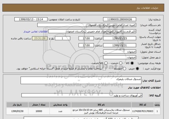 استعلام صندوق صدقات پلیمری 