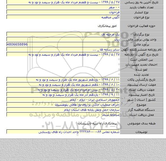 اجرای عملیات خاکی بر روی پل طاقی بلوطستان