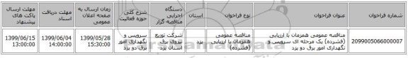 مناقصه عمومی همزمان با ارزیابی (فشرده) یک مرحله ای سرویس و نگهداری امور برق دو یزد