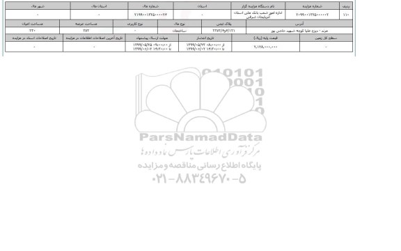 آگهی مزایده،  مزایده ساختمان عرصه 272 متر