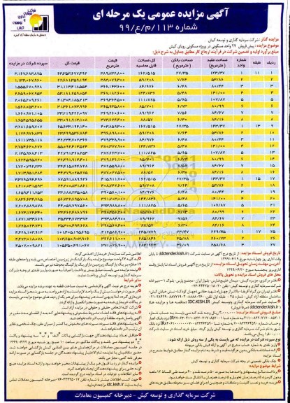 مزایده، مزایده پیش فروش 27 واحد مسکونی