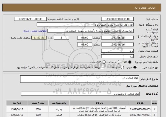 استعلام مواد غذایی و...