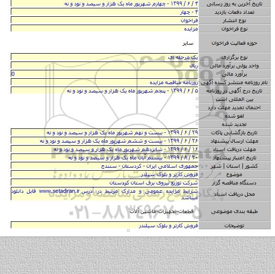 فروش کارتر و بلوک سیلدر