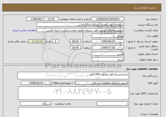 استعلام پشتیبانی نرم افزار چارگون 500 کاربر