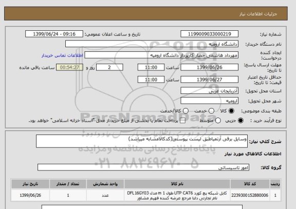 استعلام وسایل برقی آرتمیاطبق لیست پیوستی(کدکالامشابه میباشد)