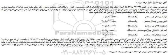 مزایده،مزایده فروش 1-کولر اسپلیت ال جی مستعمل و... مرحله دوم