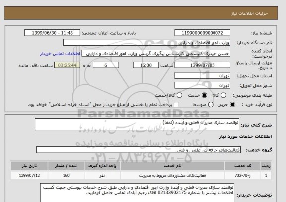 استعلام توانمند سازی مدیران فعلی و آینده (تمفا)