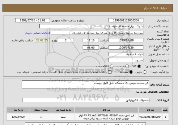 استعلام فن دمنده بنزینی یک دستگاه طبق فایل پیوست 