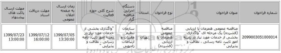 مناقصه عمومی همزمان با ارزیابی (فشرده) یک مرحله ای 