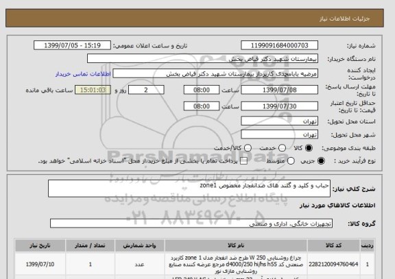 استعلام حباب و کلید و گلند های ضدانفجار مخصوص zone1 