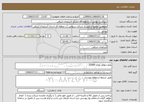 استعلام پکیج دیواری بوتان 32000