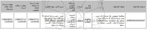 مناقصه عمومی یک مرحله ای خرید ، نصب و راه اندازی 4 دستگاه دیزل ژنراتور برق اضطراری درمانگاه های شماره 3 اراک ، قدس ، محلات و ساوه