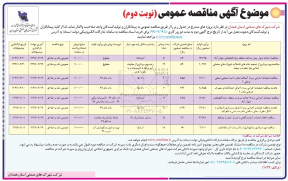 مناقصه ، مناقصه احداث دیوار پیش ساخته  و... نوبت دوم