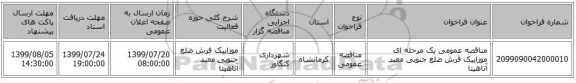 مناقصه عمومی یک مرحله ای موزاییک فرش ضلع جنوبی معبد آناهیتا