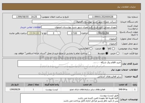 استعلام خرید اقلام برق شبکه