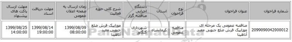 مناقصه عمومی یک مرحله ای موزاییک فرش ضلع جنوبی معبد آناهیتا