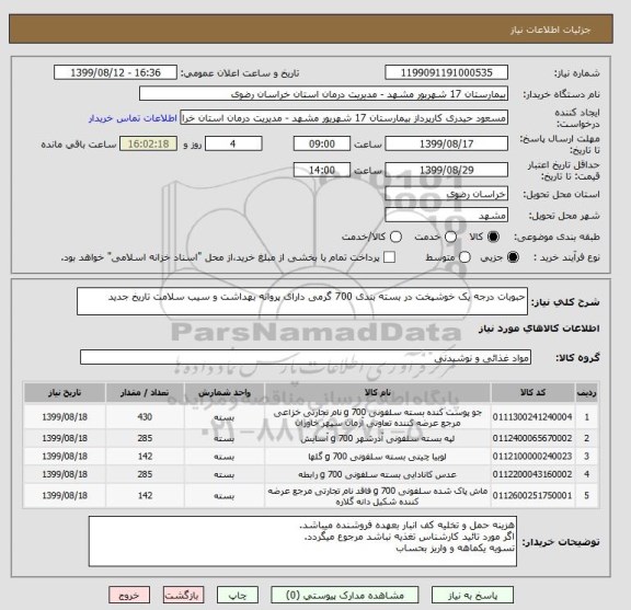 استعلام حبوبات درجه یک خوشپخت در بسته بندی 700 گرمی دارای پروانه بهداشت و سیب سلامت تاریخ جدید