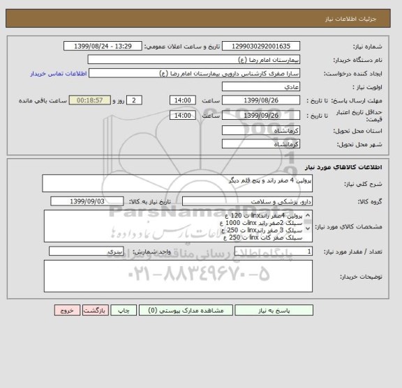 استعلام پرولین 4 صفر راند و پنج قلم دیگر