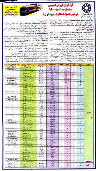 مزایده,مزایده فروش 44 قطعه با کاربری تجاری ، باغ مسکونی نوبت اول 