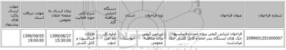 فراخوان ارزیابی کیفی پروژه احداث فنداسیون جک های ایستگاه بندر امام و کابل کشی جک میاندشت