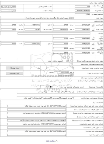 واگذاری مدیریت اجرایی پارک جنگلی دلند حوزه اداره منابع طبیعی شهرستان رامیان