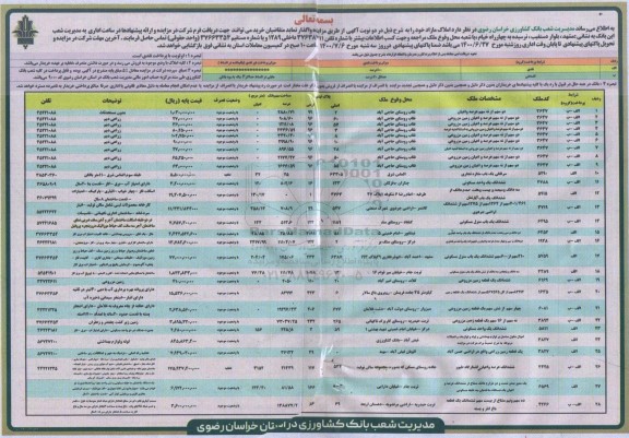 آگهی مزایده مزایده فروش املاک مازاد 