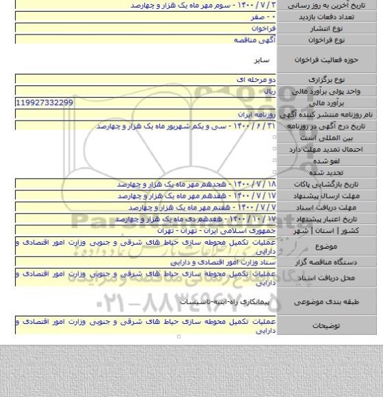 عملیات تکمیل محوطه سازی حیاط های شرقی و جنوبی وزارت امور اقتصادی و دارایی